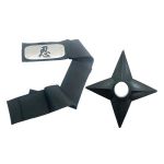 Set Bantana Naruto Simbolul Razboiului, 107 cm si Shuriken Ninja din plastic, Negru - Shop Like A Pro