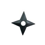 Stea Ninja din plastic cu 4 Colturi, Shuriken Naruto, Negru, 9 cm