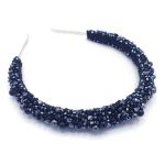 Coronita par cu perle si cristale negru - argintiu, handmade, Secret, Zia Fashion