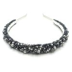 Coronita pentru par cu perle, argintie, Zia Fashion