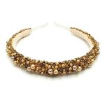 Coronita pentru par cu perle, aurie, Zia Fashion