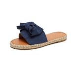 Papuci de dama, piele intoarsa ecologica, albastri, marimea 37