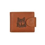 Portofel barbat, elegant, maro deschis, piele ecologica premium, 110x90x20mm