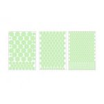 Set 3 Folii cu 524 Buline si Patratele Fosforescente, Diverse Marimi