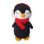 Jucarie crosetata manual - Pinguin cu fular rosu - Maimutzeria Tiarra