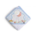 Prosop de baie cu gluga Blue Cottontail with Balloons