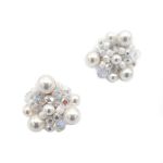 Cercei albi rotunzi cu perle, Zia Fashion, Little White Drops