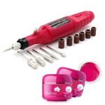 Set Manichiura Freza Electrica Unghii 20000RPM Roz