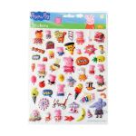 Autocolante cu bule cu efect 3D, Peppa Pig, 1 coală, 50 buc, +4 ani