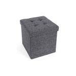 Taburet cu spatiu depozitare Pliabil Gri 38 x 38 x 38 cm