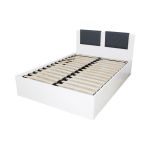 Pat Laguna pentru saltea 140x200 cm cu somiera metalica rabatabila, alb
