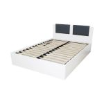 Pat Laguna pentru saltea 160x200 cm cu somiera metalica rabatabila, alb