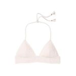 Sutien costum de baie Victoria&#039;s Secret, Ensenada Smocked Longline Triangle, Alb, L Intl