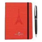 Set Agenda rosie si Pix negru, in cutie de lux, Pierre Cardin