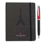 Set Agenda si Pix rosu cu negru, in cutie de lux, Pierre Cardin