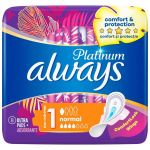 Absorbante Igienice - Always Platinum Normal, marimea 1, 8 buc