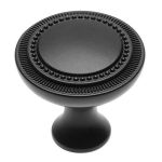 Buton pentru mobila Imperia, finisaj negru mat, D:31.5 mm