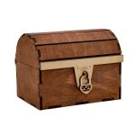 Cufar din lemn cu mesaj, 12x10x9,5 cm, maro, cadou personalizat
