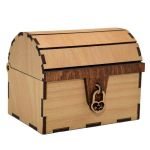 Cufar din lemn cu mesaj, 12x10x9,5 cm, natur, cadou personalizat