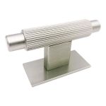 Buton pentru mobila Arpa Plate, finisaj otel inoxidabil, 70x25 mm