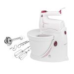 Mixer de mana cu bol rotativ ETA Cuore 2089, 350 W, 3.6 L, 4 viteze, functie Turbo, alb