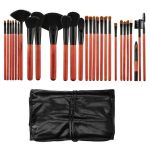 Set 28 Pensule Roz cu Negru pentru Machiaj - Mimo Makeup Brush Cherry &amp; Black, 28 buc