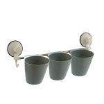 Suport organizare pentru tacamuri si ustensile bucatarie, 3 compartimente, 52,5 x 13,5 x 15,5 cm, Gri