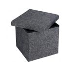 Taburet cu spatiu depozitare 40 L, Pliabil, Gri, 38 x 38 x 38 cm - Caerus Capital