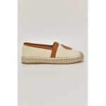 Espadrile de material textil si piele cu aplicatie logo