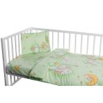 Lenjerie patut cu 3 piese Ursuletul somnoros Verde
