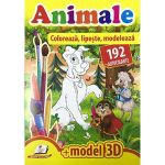 Animale. Coloreaza, lipeste, modeleaza.192 autocolante si model 3D, editura Pegas