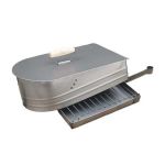 Gratar cu capac pentru aragaz, grill pentru patru bucati de friptura, tava pentru scurgerea grasimii 30x25 cm