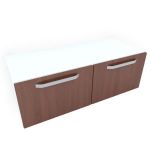 Armonia Comoda alba cu 2 sertare cu manere fronturi MDF Cedru