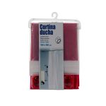 Perdea de dus, PVC in doua culori, 180 x 180 cm, Alb transparent/Rosu