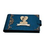 Album foto A4 personalizat, din lemn, Albastru, Piksel, GuestBook, Caiet amintiri, Nunta