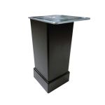 Picior metalic pentru mobilier H:100 mm, finisaj negru, profil patrat 40x40 mm cu masca - Maxdeco