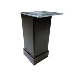 Picior metalic pentru mobilier H:80 mm, finisaj negru, profil patrat 40x40 mm cu masca - Madeco