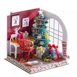 Joc interactiv, educational, macheta, casa de asamblat, miniatura, Brad de Craciun, DIY