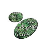 Set 2 covorase baie Tropic, 60 x 100 cm, 50 x 60 cm, Antiderapant, Negru-Verde