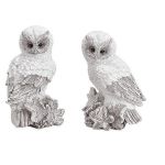 Set 2 bufnite decorative albe, 9x14x9cm