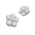 Cercei albi eleganti stil floare, Antonia, Zia Fashion