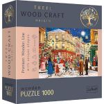 Puzzle 1000 Trefl Din Lemn Strada Pregatita de Craciun