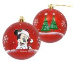 Set 6 globuri 8cm Craciun Mickey Mouse rosii