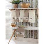 Set 12 prosoape de bucatarie, tesatura waffle, bumbac 100%, 40x60cm Bej