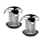 Set 2 buc. Filtru protectie tip sita pentru scurgere cada/chiuveta, din otel inoxidabil, cu inel de etansare din cauciuc