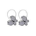 Set 2 magneti decorativi pentru perdele, model fluture, argintiu