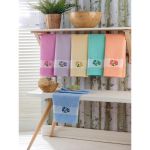 Set 6 prosoape bucatarie, tesatura waffle,100% bumbac, 40 x 60 cm, multicolor