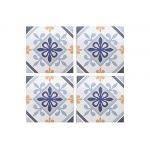 Autocolant decorativ Ethnicities, 15x15 cm, 8 piese, polipropilena, albastru/galben