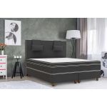 Pat matrimonial, Luxury Stockholm, 180x200 cm, saltea tip Pocket, topper memory, Antracit