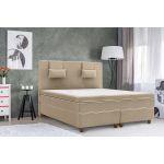 Pat matrimonial, Luxury Stockholm, 180x200 cm, saltea tip Pocket, topper memory, Crem